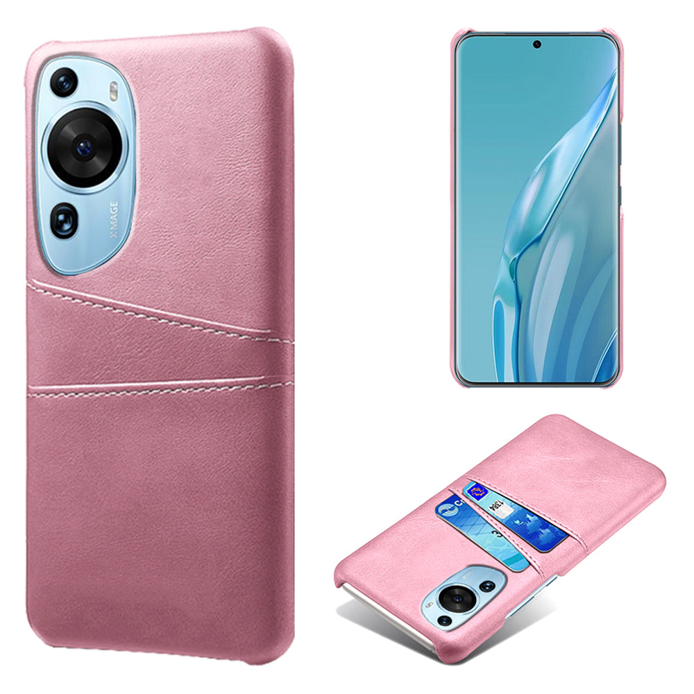 For Huawei P60 Art Phone Case 2 Card Slots Pocket PU Leather + Hard PC Cover