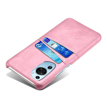 For Huawei P60 Art Phone Case 2 Card Slots Pocket PU Leather + Hard PC Cover