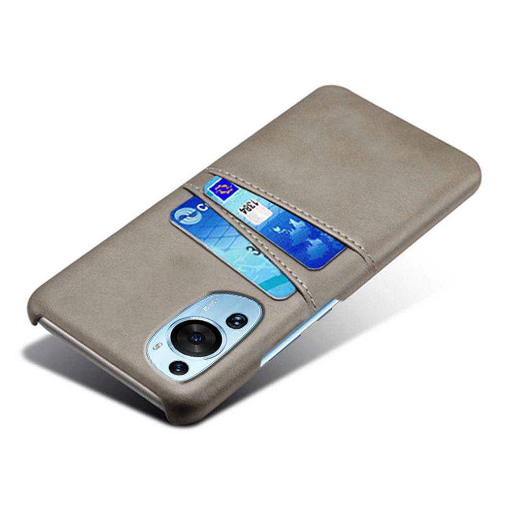 For Huawei P60 Art Phone Case 2 Card Slots Pocket PU Leather + Hard PC Cover