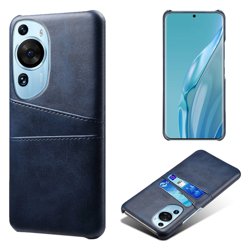 For Huawei P60 Art Phone Case 2 Card Slots Pocket PU Leather + Hard PC Cover