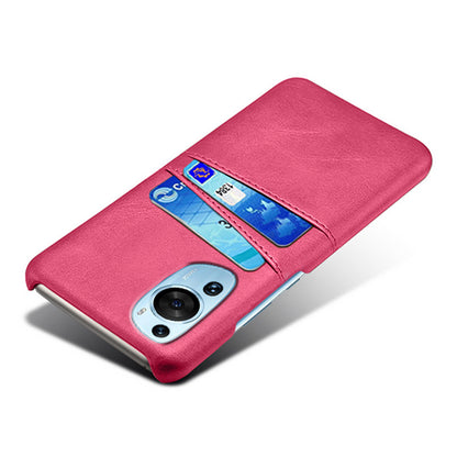 For Huawei P60 Art Phone Case 2 Card Slots Pocket PU Leather + Hard PC Cover