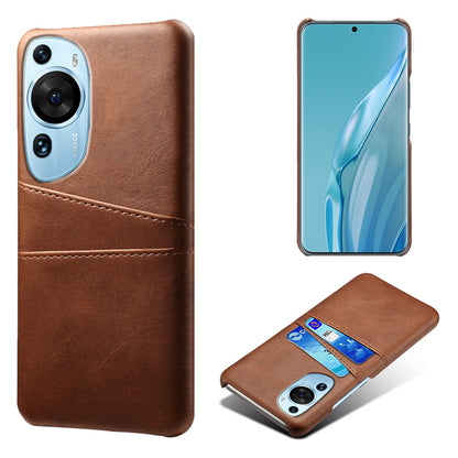 For Huawei P60 Art Phone Case 2 Card Slots Pocket PU Leather + Hard PC Cover