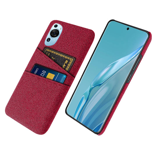 For Huawei P60 Art Dual Card Slots Phone Case Hard PC + Cloth Phone Back Cover