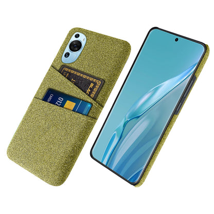 For Huawei P60 Art Dual Card Slots Phone Case Hard PC + Cloth Phone Back Cover