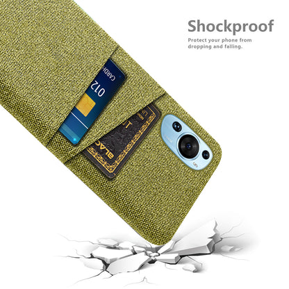 For Huawei P60 Art Dual Card Slots Phone Case Hard PC + Cloth Phone Back Cover