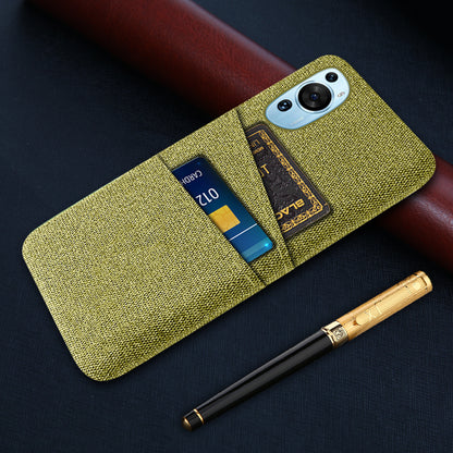 For Huawei P60 Art Dual Card Slots Phone Case Hard PC + Cloth Phone Back Cover