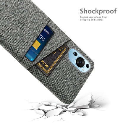 For Huawei P60 Art Dual Card Slots Phone Case Hard PC + Cloth Phone Back Cover