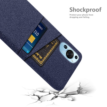For Huawei P60 Art Dual Card Slots Phone Case Hard PC + Cloth Phone Back Cover