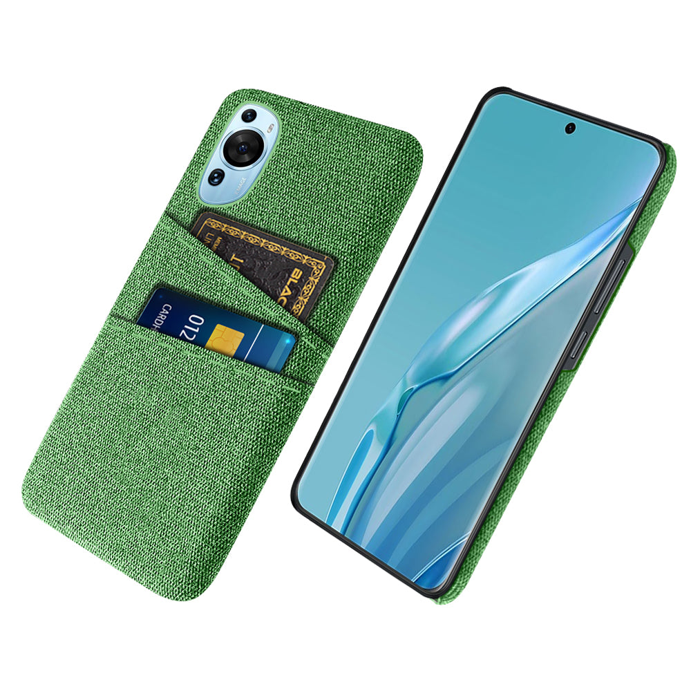 For Huawei P60 Art Dual Card Slots Phone Case Hard PC + Cloth Phone Back Cover
