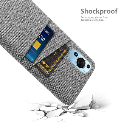 For Huawei P60 Art Dual Card Slots Phone Case Hard PC + Cloth Phone Back Cover