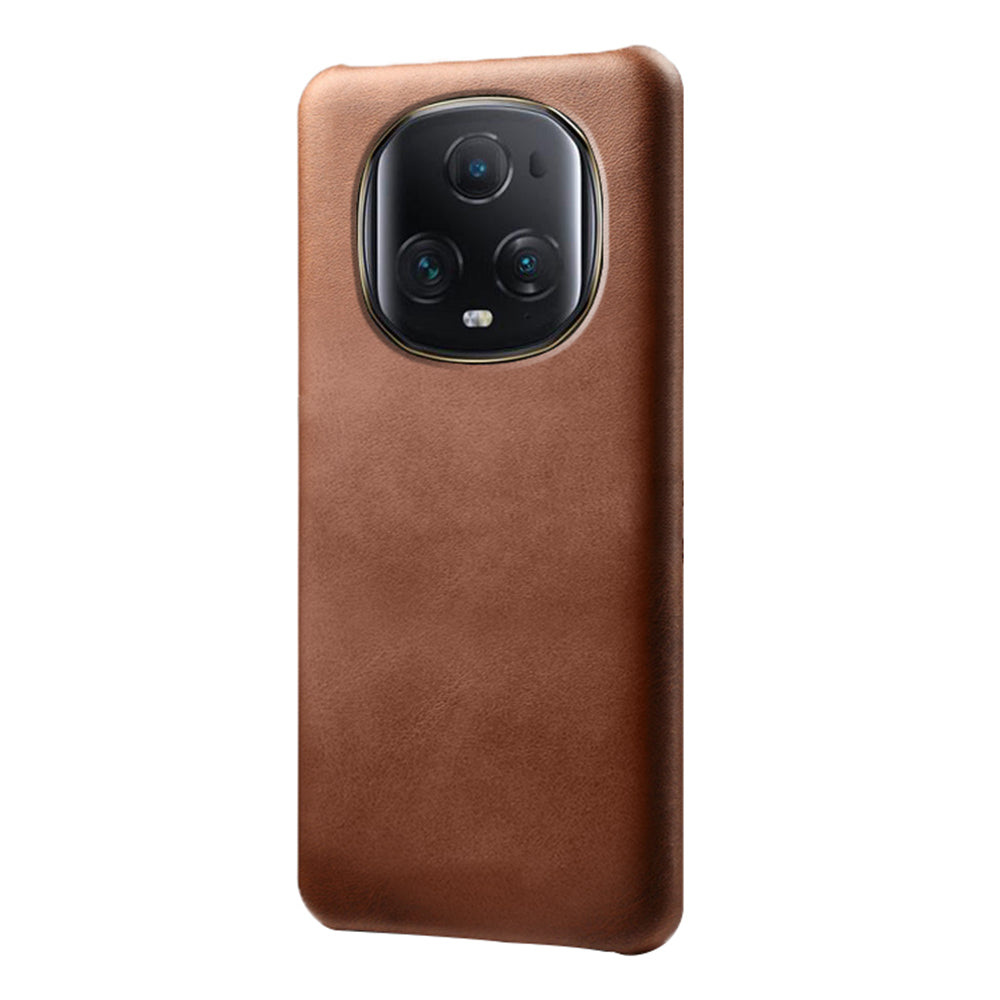 For Honor Magic5 Ultimate 5G PU Leather Coated PC Cover Calf Texture Slim Fit Phone Case