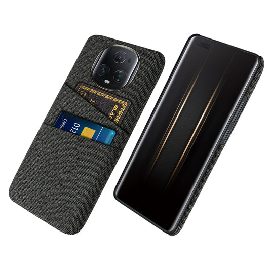 For Honor Magic5 Ultimate 5G Anti-drop Phone Case Hard PC + Cloth Cover with 2 Card Slots