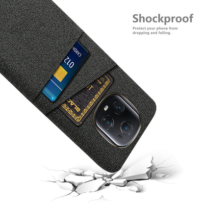 For Honor Magic5 Ultimate 5G Anti-drop Phone Case Hard PC + Cloth Cover with 2 Card Slots