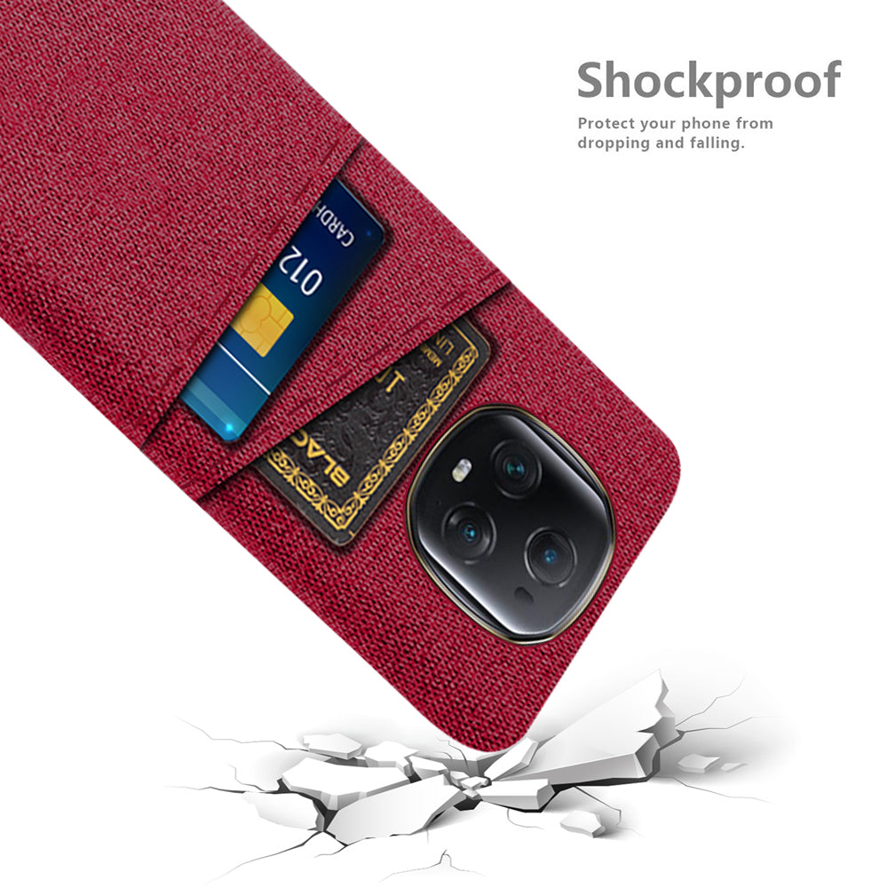 For Honor Magic5 Ultimate 5G Anti-drop Phone Case Hard PC + Cloth Cover with 2 Card Slots