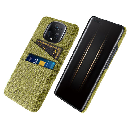 For Honor Magic5 Ultimate 5G Anti-drop Phone Case Hard PC + Cloth Cover with 2 Card Slots