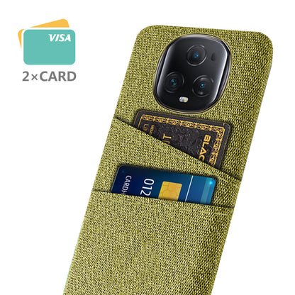 For Honor Magic5 Ultimate 5G Anti-drop Phone Case Hard PC + Cloth Cover with 2 Card Slots