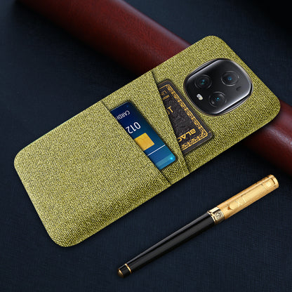 For Honor Magic5 Ultimate 5G Anti-drop Phone Case Hard PC + Cloth Cover with 2 Card Slots