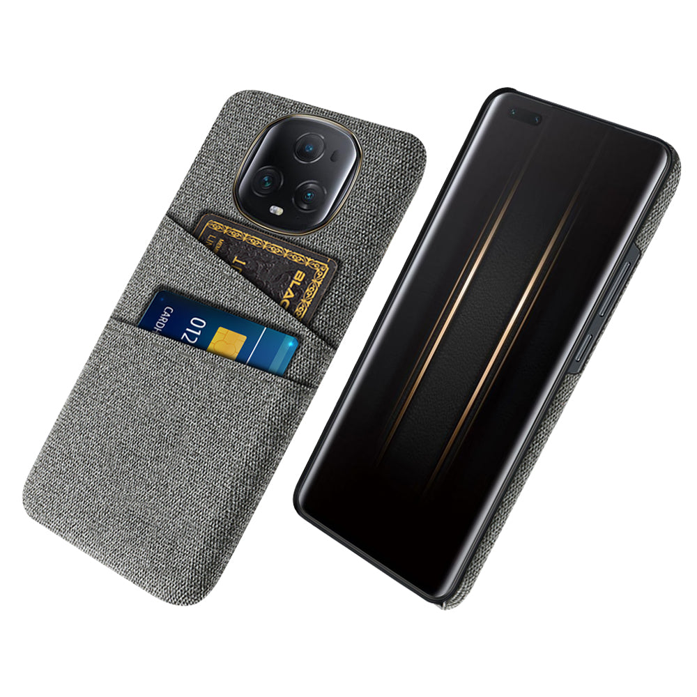 For Honor Magic5 Ultimate 5G Anti-drop Phone Case Hard PC + Cloth Cover with 2 Card Slots