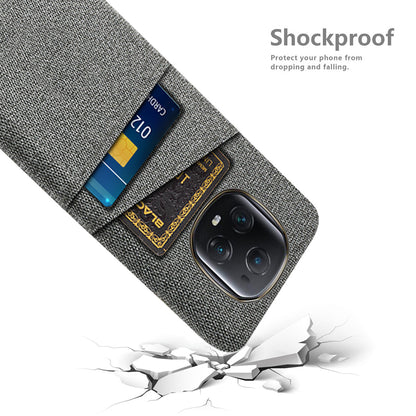 For Honor Magic5 Ultimate 5G Anti-drop Phone Case Hard PC + Cloth Cover with 2 Card Slots