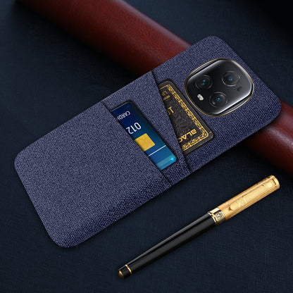 For Honor Magic5 Ultimate 5G Anti-drop Phone Case Hard PC + Cloth Cover with 2 Card Slots