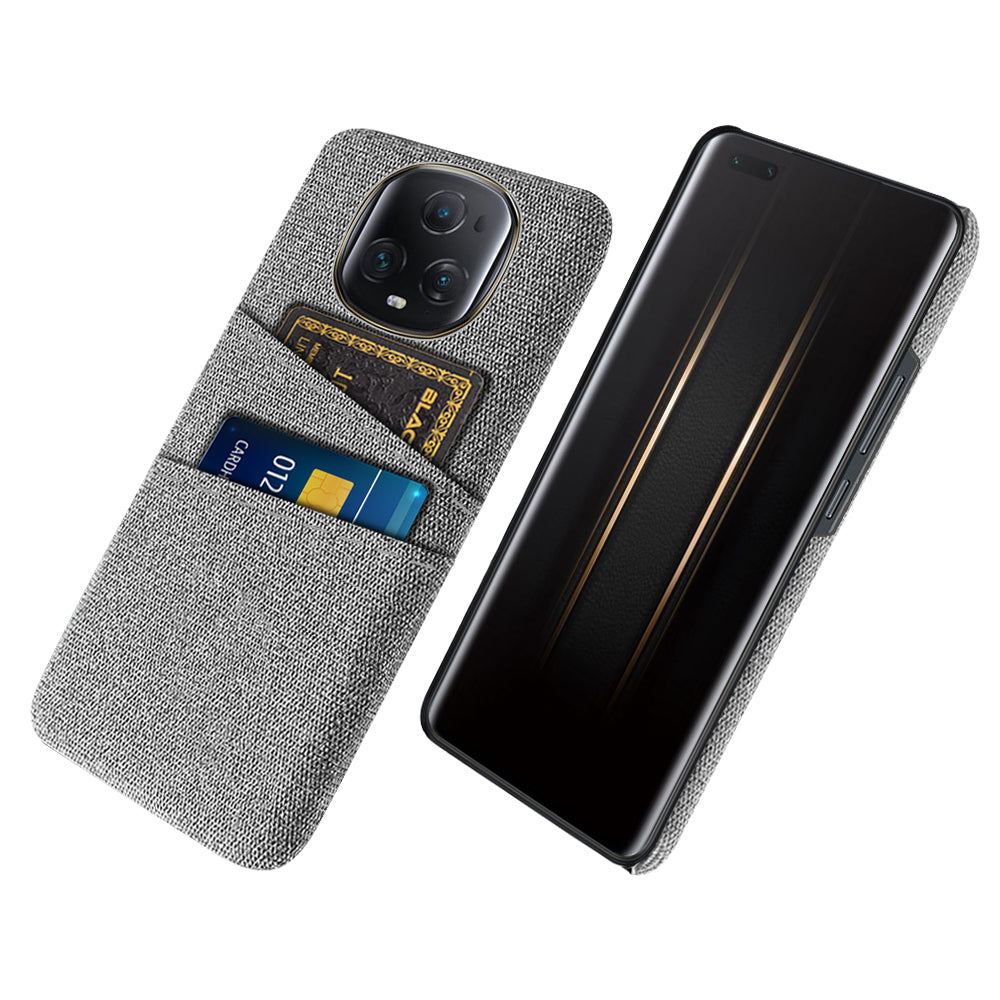 For Honor Magic5 Ultimate 5G Anti-drop Phone Case Hard PC + Cloth Cover with 2 Card Slots