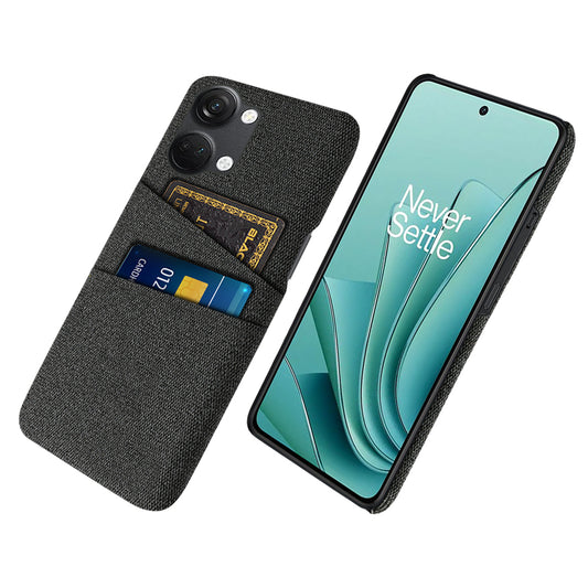2 Card Slots Phone Cover for OnePlus Nord 3 5G / Ace 2V , Hard PC + Cloth Phone Case