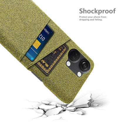 2 Card Slots Phone Cover for OnePlus Nord 3 5G / Ace 2V , Hard PC + Cloth Phone Case