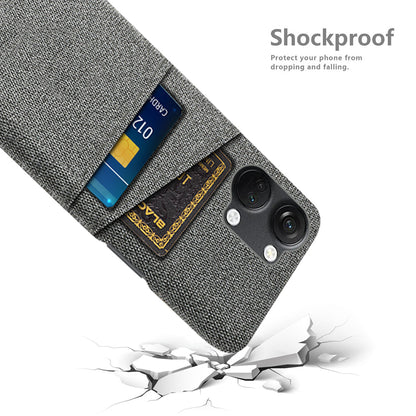 2 Card Slots Phone Cover for OnePlus Nord 3 5G / Ace 2V , Hard PC + Cloth Phone Case