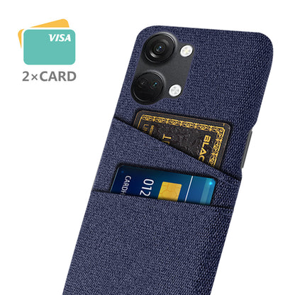 2 Card Slots Phone Cover for OnePlus Nord 3 5G / Ace 2V , Hard PC + Cloth Phone Case