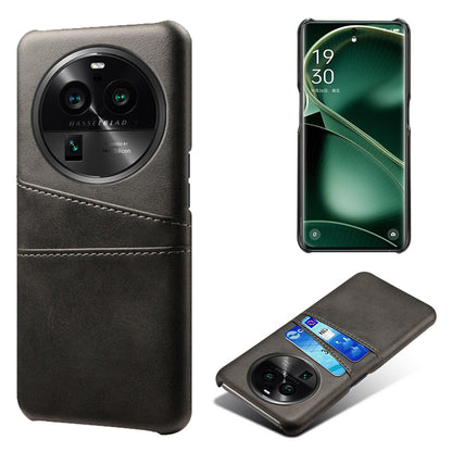 Phone Case for Oppo Find X6 Pro Back Shell, Dual Card Slots PU Leather Coated PC Cover