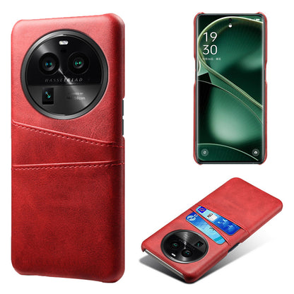 Phone Case for Oppo Find X6 Pro Back Shell, Dual Card Slots PU Leather Coated PC Cover