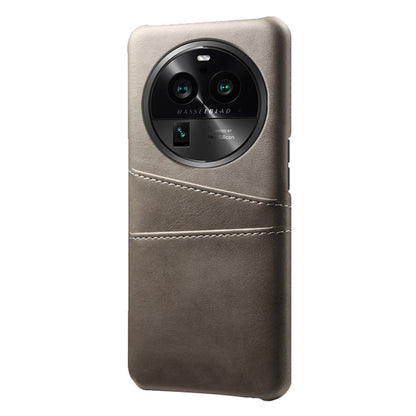 Phone Case for Oppo Find X6 Pro Back Shell, Dual Card Slots PU Leather Coated PC Cover