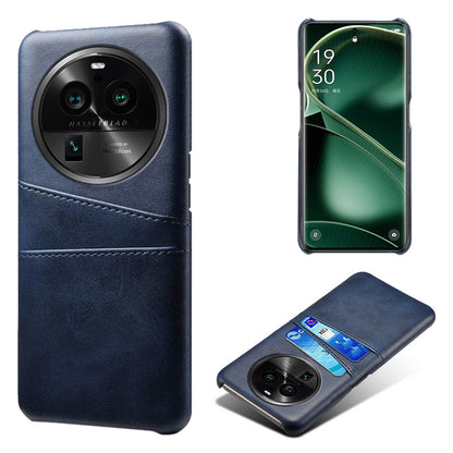 Phone Case for Oppo Find X6 Pro Back Shell, Dual Card Slots PU Leather Coated PC Cover