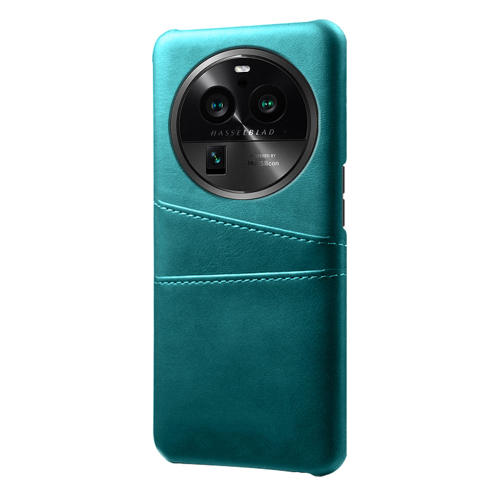 Phone Case for Oppo Find X6 Pro Back Shell, Dual Card Slots PU Leather Coated PC Cover