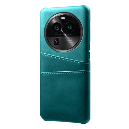 Phone Case for Oppo Find X6 Pro Back Shell, Dual Card Slots PU Leather Coated PC Cover