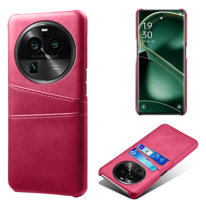 Phone Case for Oppo Find X6 Pro Back Shell, Dual Card Slots PU Leather Coated PC Cover