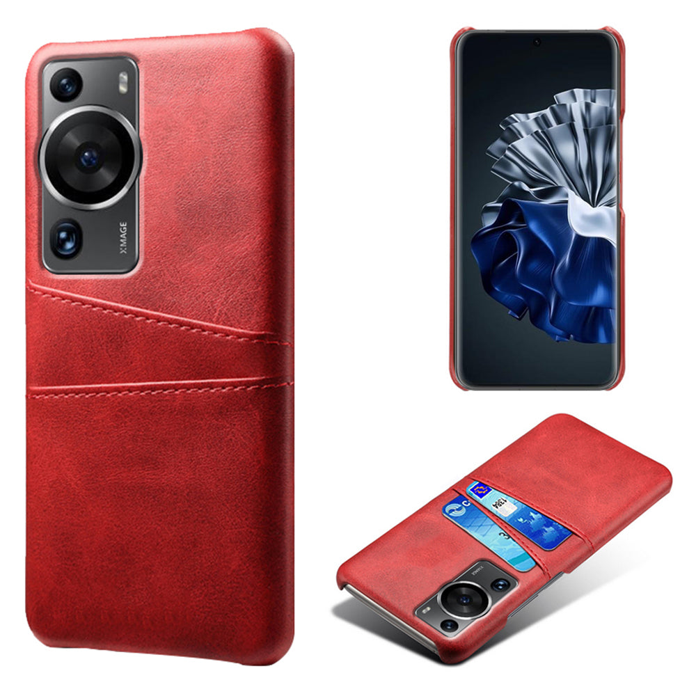 For Huawei P60 / P60 Pro Phone Case Dual Card Slots Shockproof PU Leather+PC Cover