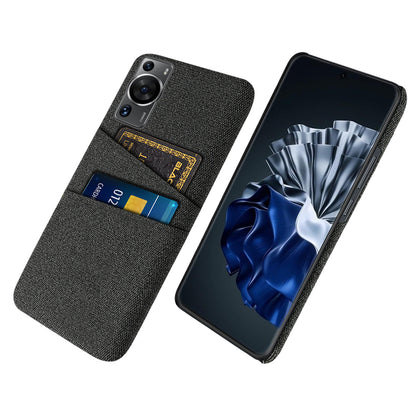 For Huawei P60 / P60 Pro Dual Card Slots Phone Case Hard PC + Cloth Phone Cover