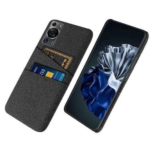 For Huawei P60 / P60 Pro Dual Card Slots Phone Case Hard PC + Cloth Phone Cover