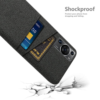 For Huawei P60 / P60 Pro Dual Card Slots Phone Case Hard PC + Cloth Phone Cover