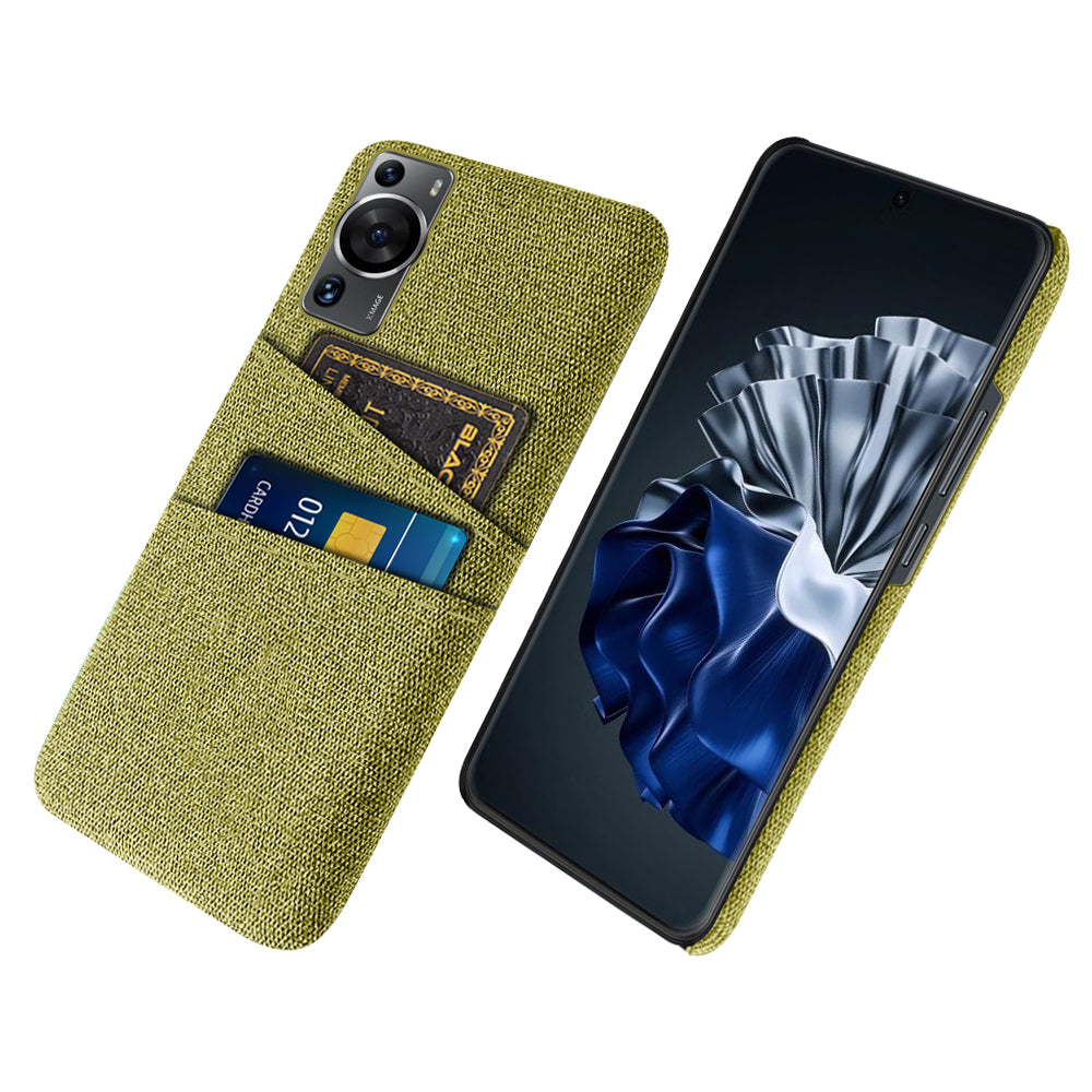 For Huawei P60 / P60 Pro Dual Card Slots Phone Case Hard PC + Cloth Phone Cover