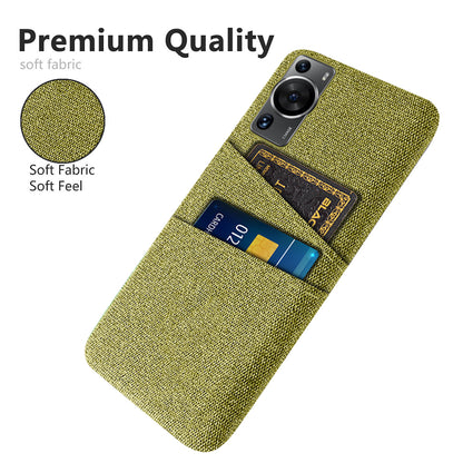 For Huawei P60 / P60 Pro Dual Card Slots Phone Case Hard PC + Cloth Phone Cover