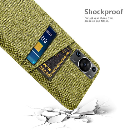 For Huawei P60 / P60 Pro Dual Card Slots Phone Case Hard PC + Cloth Phone Cover