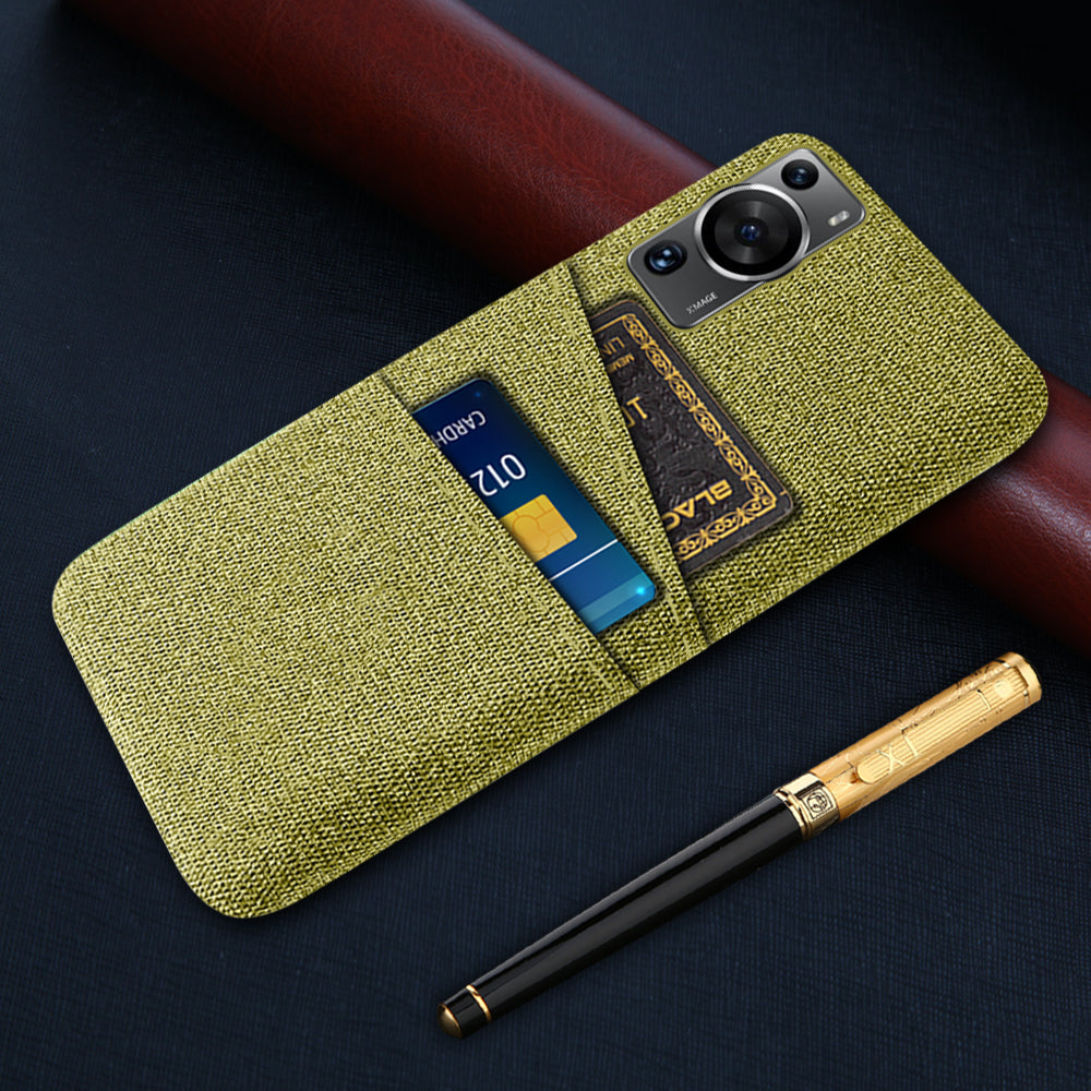For Huawei P60 / P60 Pro Dual Card Slots Phone Case Hard PC + Cloth Phone Cover