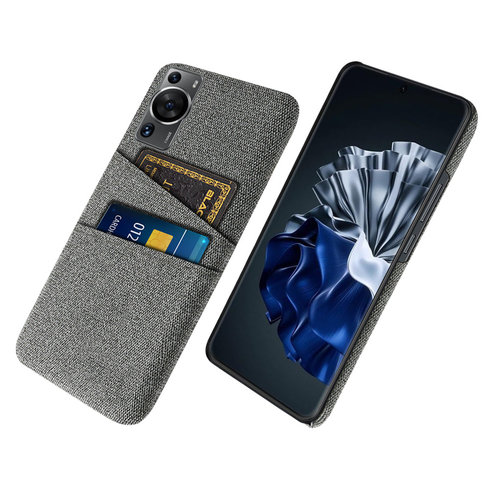For Huawei P60 / P60 Pro Dual Card Slots Phone Case Hard PC + Cloth Phone Cover