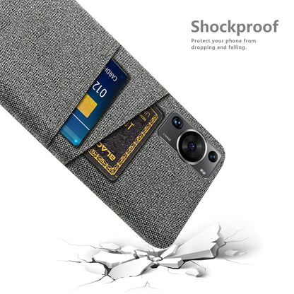 For Huawei P60 / P60 Pro Dual Card Slots Phone Case Hard PC + Cloth Phone Cover