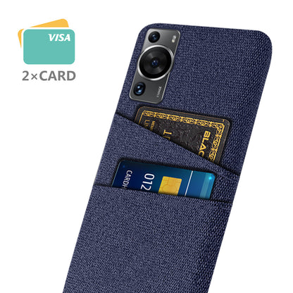 For Huawei P60 / P60 Pro Dual Card Slots Phone Case Hard PC + Cloth Phone Cover