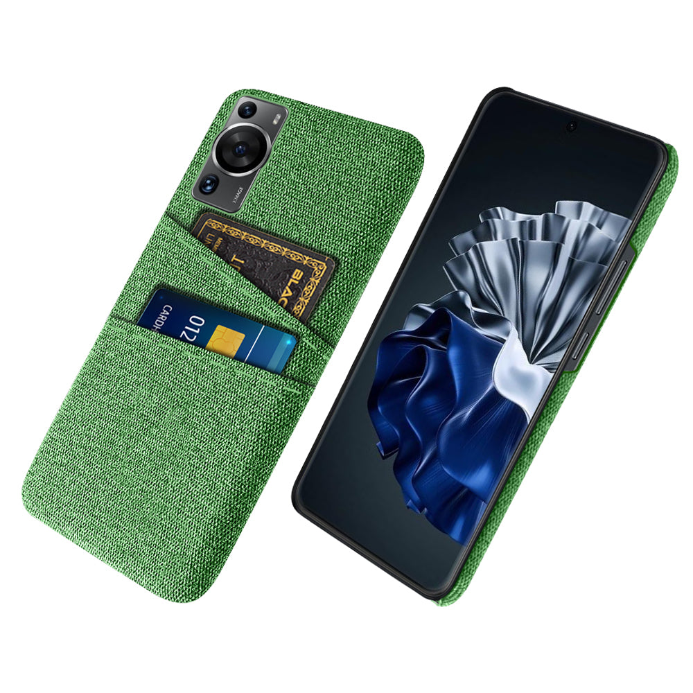 For Huawei P60 / P60 Pro Dual Card Slots Phone Case Hard PC + Cloth Phone Cover