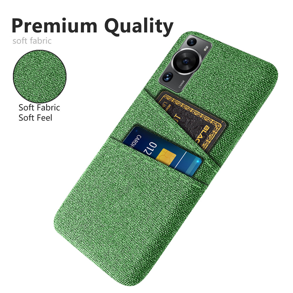 For Huawei P60 / P60 Pro Dual Card Slots Phone Case Hard PC + Cloth Phone Cover