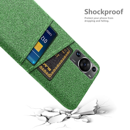 For Huawei P60 / P60 Pro Dual Card Slots Phone Case Hard PC + Cloth Phone Cover